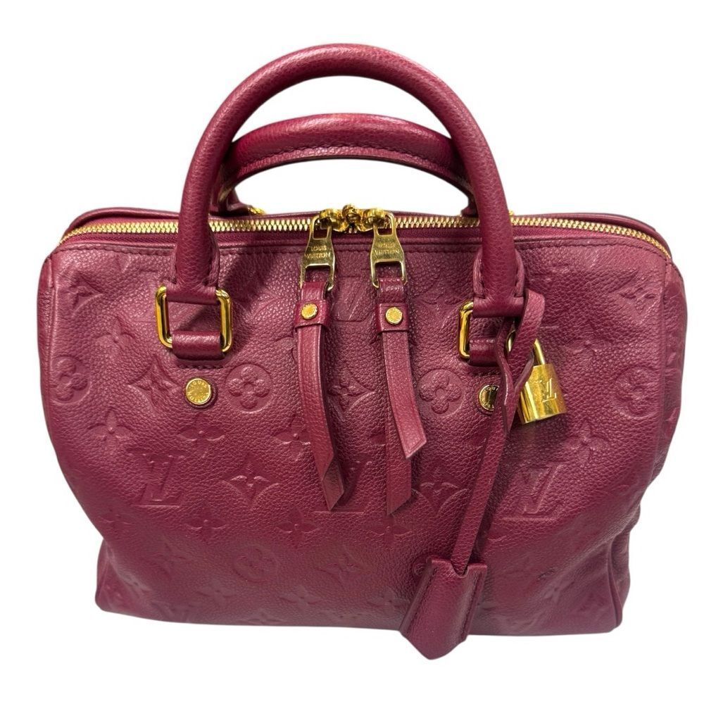 Louis Vuitton Bordeaux Purple LV Monogram Empreinte Speedy Bandoulière 25 Bag - Picture 4 of 16